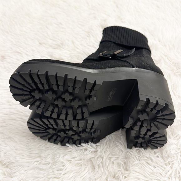 NEW$170 Blondo x Zappos Roary Black lug sole suede sock boot women size 7, 9 - Picture 8 of 9